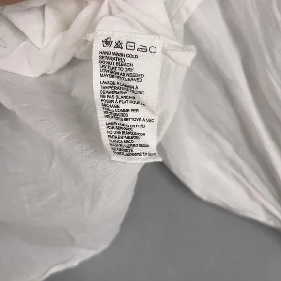 Cleobella Blouse Womens XS White Wendy Top Ruffle Smocked Boho Organic Cotton - Picture 13 of 14